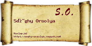 Sághy Orsolya névjegykártya